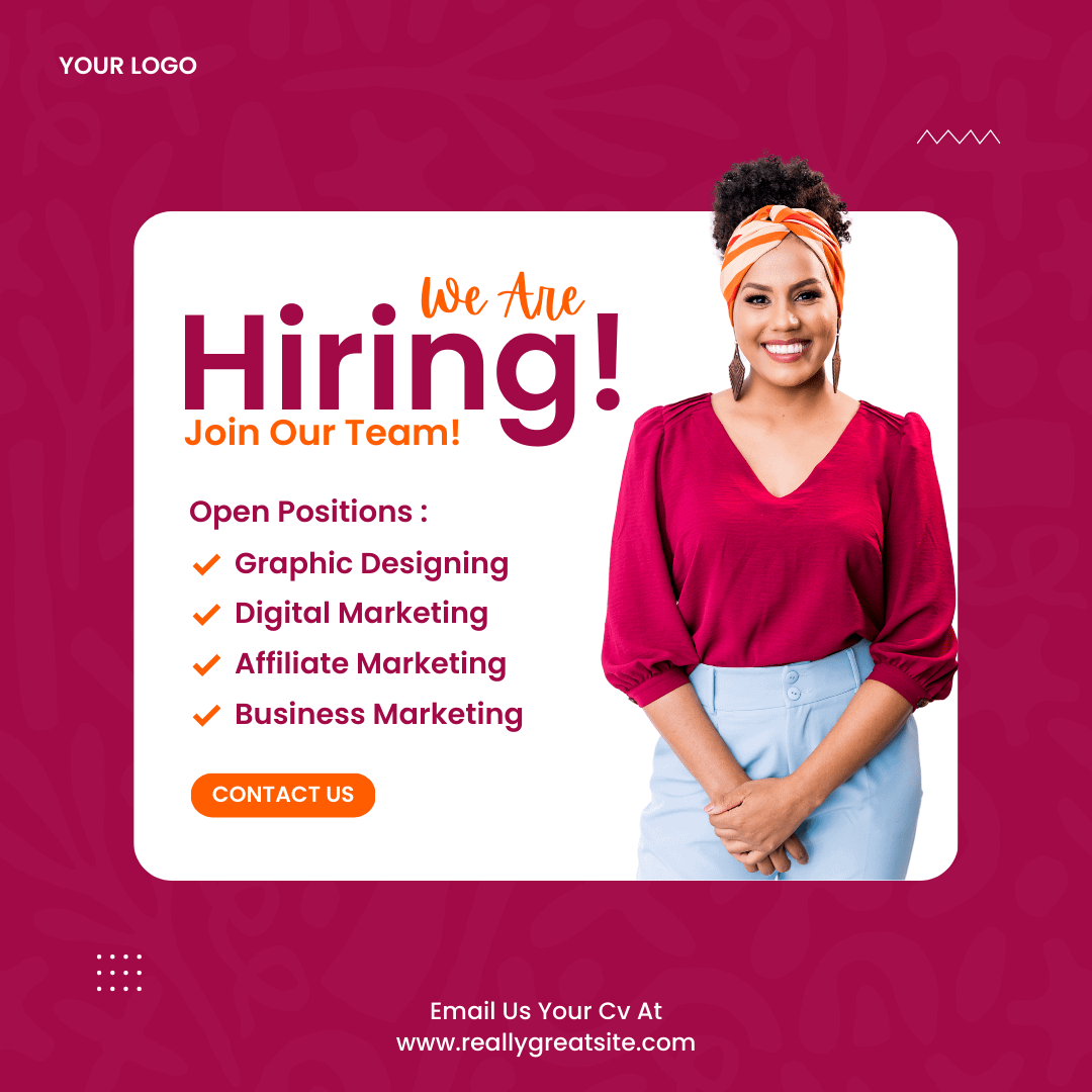 Modern Purple Hiring Canva Template - Peetaly Studio